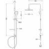 Mexen Erik nástěnná sprchová sada s dešťovou sprchou a termostatickou sprchovou baterií Kai, chrom - 77100205-00