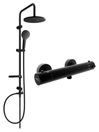 Mexen Erik povrchová sprchová souprava s dešťovou sprchou a termostatickou sprchovou baterií Kai, černá - 77100205-70