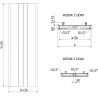 Mexen VR20SL Line deskový radiátor 1800 x 300 mm, spodní středové připojení, 654 W, antracit - W6-180-030-66
