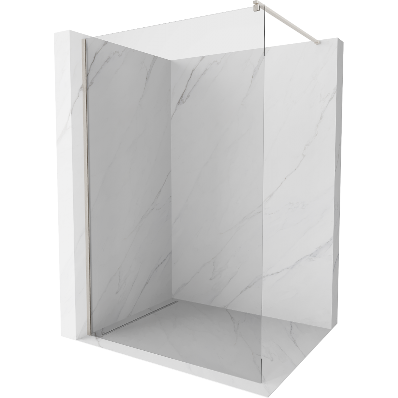 Mexen Kioto sprchová stěna Walk-in 85 x 200 cm, transparentní 8 mm, kartáčovaný nikl - 800-085-101-97-00