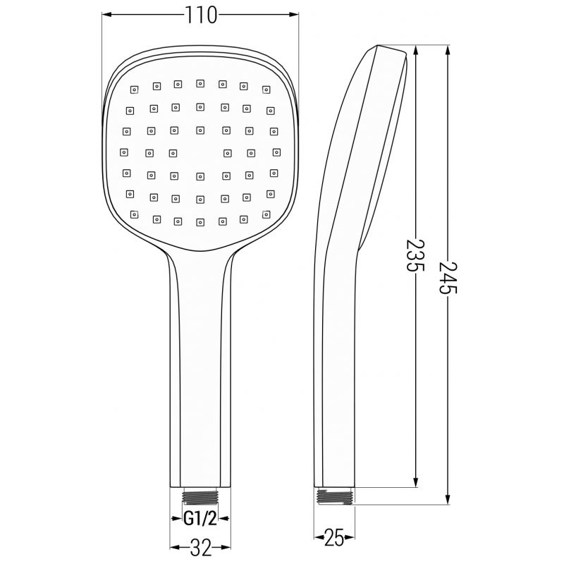 Mexen R-33 sprchová hlavice 1-funkční, chrom - 79533-00