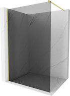 Mexen Kioto sprchová stěna Walk-in 90 x 200 cm, grafit 8 mm, zlatá kartáčovaná - 800-090-101-55-40