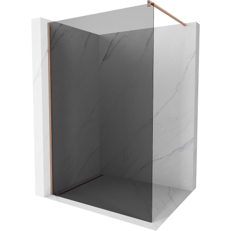 Mexen Kioto sprchová stěna Walk-in 80 x 200 cm, grafit 8 mm, kartáčovaná měď - 800-080-101-65-40