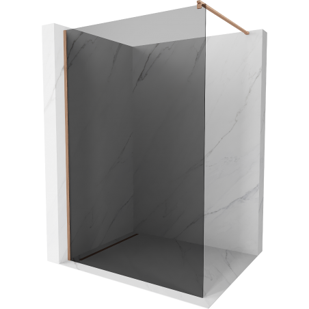 Mexen Kioto sprchová stěna Walk-in 130 x 200 cm, grafit 8 mm, kartáčovaná měď - 800-130-101-65-40