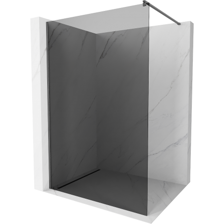 Mexen Kioto sprchová stěna Walk-in 80 x 200 cm, grafit 8 mm, kartáčovaná šedá Gun - 800-080-101-66-40