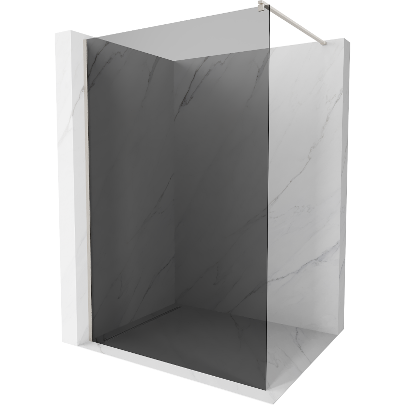Mexen Kioto sprchová zástěna Walk-in 120 x 200 cm, grafit 8 mm, kartáčovaný nikl - 800-120-101-97-40
