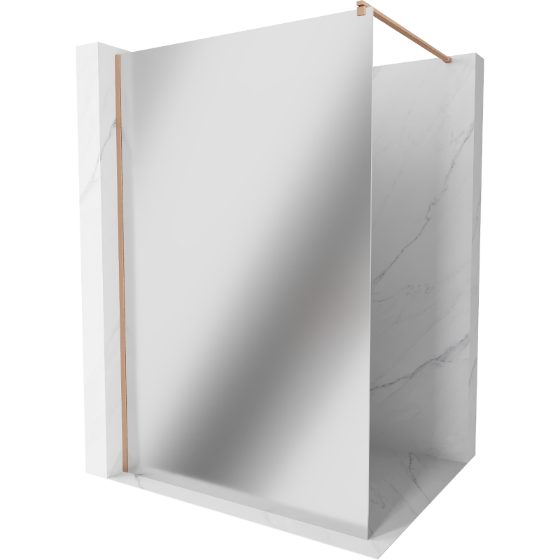 Mexen Kioto sprchová stěna Walk-in 140 x 200 cm, zrcadlo 8 mm, kartáčovaná měď - 800-140-101-65-50