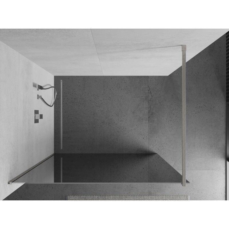 Mexen Kioto sprchová stěna Walk-in 70 x 200 cm, zrcadlo 8 mm, kartáčovaný nikl - 800-070-101-97-50