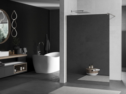 Mexen Kioto sprchová stěna Walk-in 100 x 200 cm, zrcadlo 8 mm, kartáčovaný nikl - 800-100-101-97-50