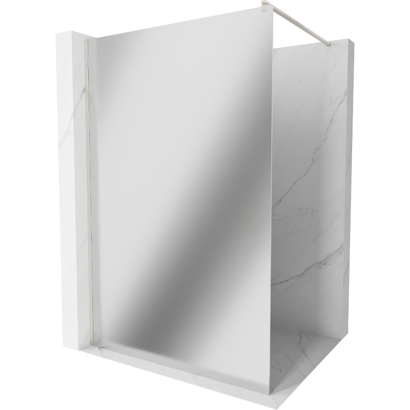 Mexen Kioto sprchová stěna Walk-in 120 x 200 cm, zrcadlo 8 mm, kartáčovaný nikl - 800-120-101-97-50