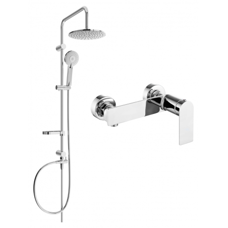 Mexen Carl nástěnná sprchová souprava s dešťovou sprchou a sprchovou baterií Zero, chrom - 71140240-00