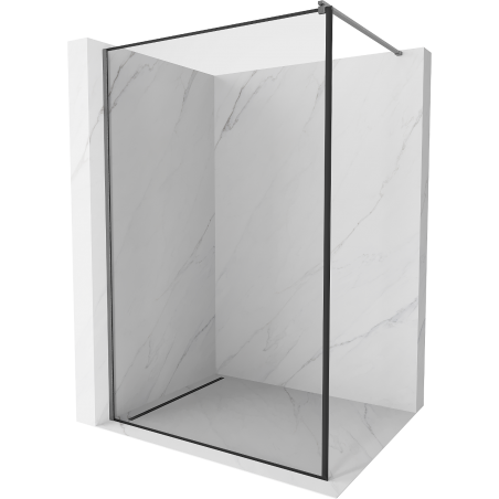 Mexen Kioto sprchová stěna Walk-in 60 x 200 cm, černý rám 8 mm, gun gray kartáčovaný - 800-060-101-66-70