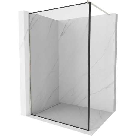 Mexen Kioto sprchová stěna Walk-in 140 x 200 cm, černý rámeček 8 mm, kartáčovaný nikl - 800-140-101-97-70