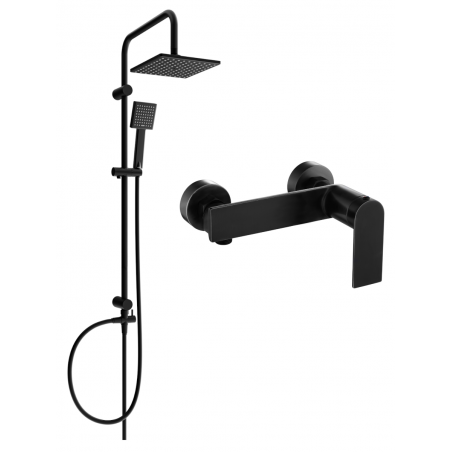 Mexen Tord nástěnná sprchová souprava s dešťovou sprchou a sprchovou baterií Zero, černá - 71140200-70