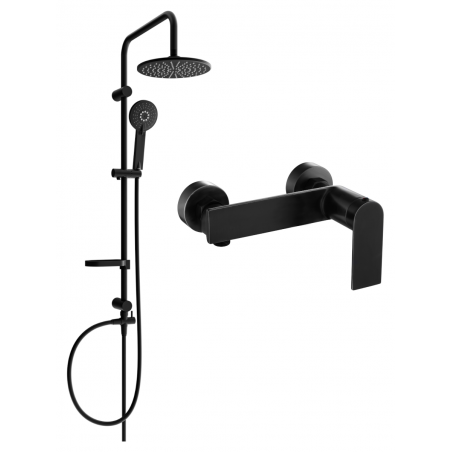 Mexen Carl nástěnná sprchová sada s dešťovou sprchou a sprchovou baterií Zero, černá - 71140240-70