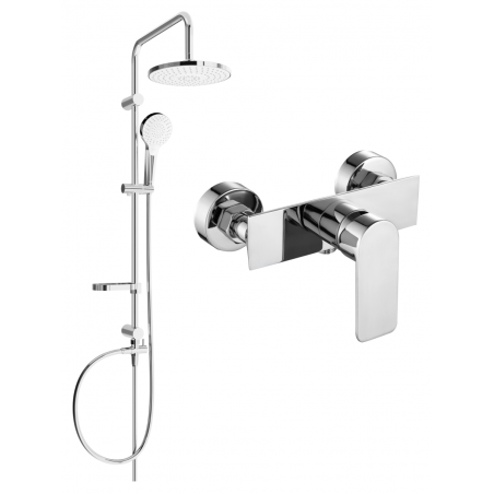 Mexen Erik nástěnná sprchová sada s dešťovou sprchovou hlavicí a sprchovou baterií Alexa, chrom - 71240205-00