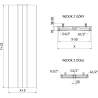 Mexen VS20SL Line deskový radiátor 2000 x 600 mm, spodní středové připojení, 1417 W, černý - W6-200-060-70