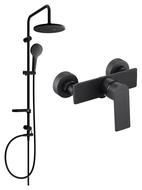 Mexen Erik nástěnná sprchová sada s dešťovou sprchou a sprchovou baterií Alexa, černá - 71240205-70