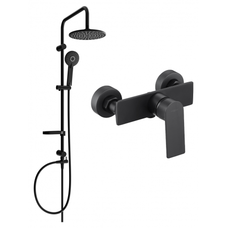 Mexen Carl nástěnná sprchová sada s dešťovou sprchou a sprchovou baterií Alexa, černá - 71240240-70