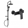 Mexen Carl nástěnná sprchová sada s dešťovou sprchou a sprchovou baterií Alexa, černá - 71240240-70