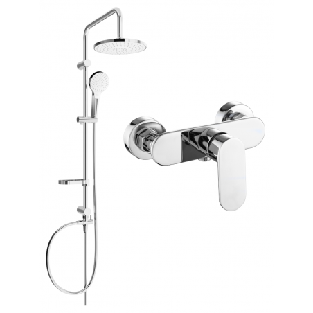 Mexen Erik nástěnná sprchová sada s dešťovou sprchou a sprchovou baterií Milo, chrom - 71340205-00