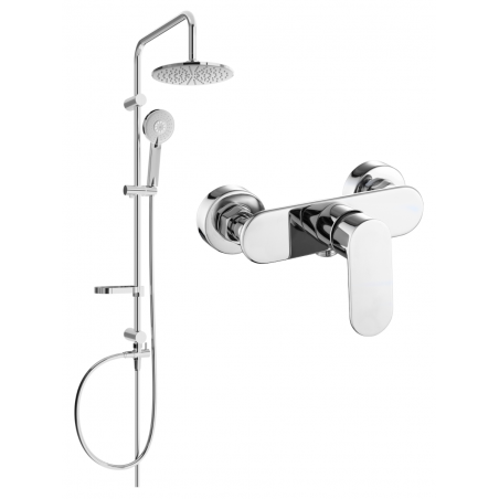 Mexen Carl nástěnná sprchová sada s dešťovou sprchou a sprchovou baterií Milo, chrom - 71340240-00