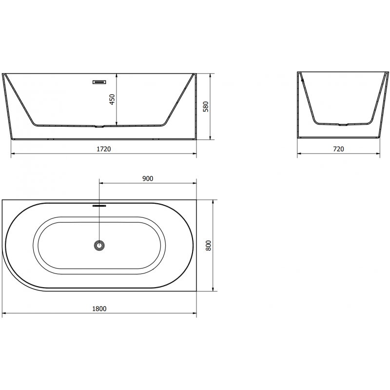 Mexen Mia volně stojící rohová vana pravá 180 x 80 cm, bílá, přeliv kartáčovaná měď - 52691808000P-65