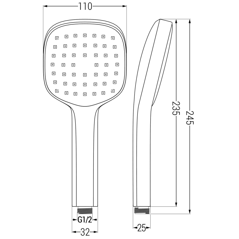 Mexen R-33 sprchová hlavice 1-funkční, chrom/bílá - 79533-02