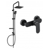 Mexen Sven nástěnná sprchová sada s dešťovou sprchou a sprchovou baterií Milo, černá - 71340262-70