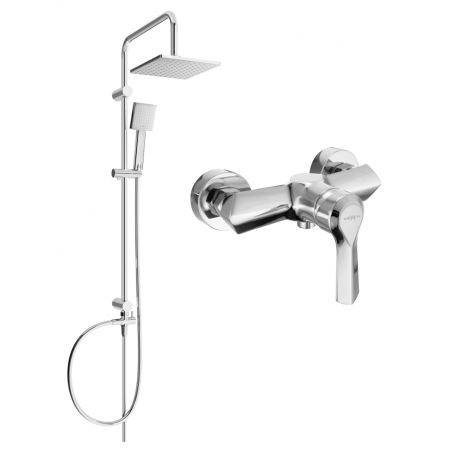 Mexen Tord nástěnná sprchová sada s dešťovou sprchou a sprchovou baterií Sabre, chrom - 72140200-00