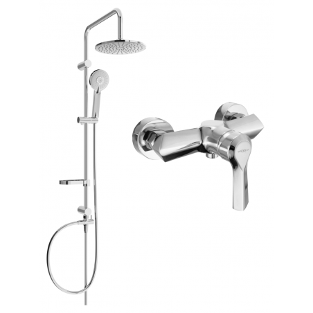 Mexen Carl nástěnný sprchový set s dešťovou hlavicí a sprchovou baterií Sabre, chrom - 72140240-00