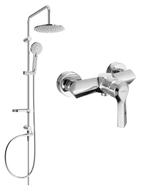 Mexen Carl odkrytý sprchový set s dešťovou sprchovou hlavicí a sprchovou baterií Sabre, Chromovaná - 72140240-00