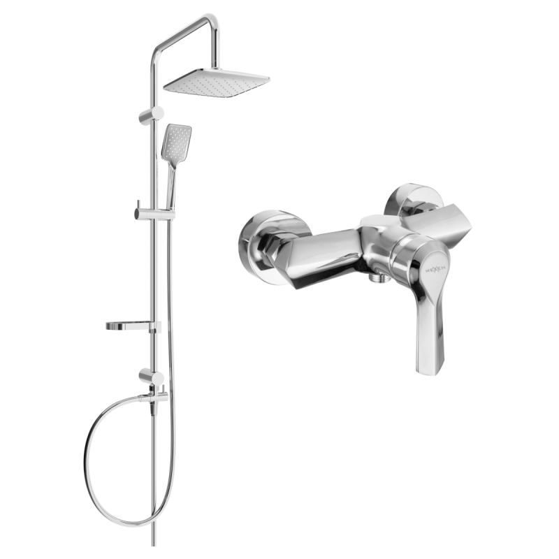 Mexen Sven nástěnná sprchová sada s dešťovou sprchou a sprchovou baterií Sabre, chrom - 72140262-00