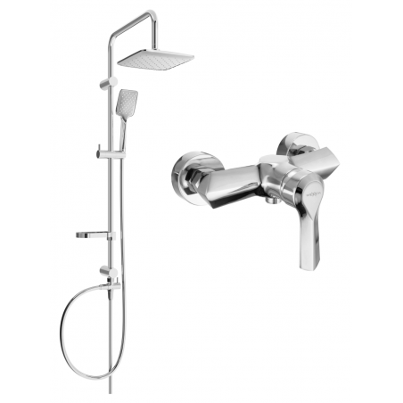Mexen Sven nástěnná sprchová sada s dešťovou sprchou a sprchovou baterií Sabre, chrom - 72140262-00