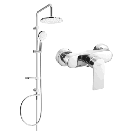 Mexen Royo Erik nástěnný sprchový set s dešťovou hlavicí a sprchovou baterií, chrom - 72240205-00