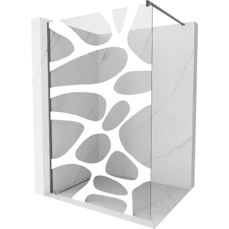 Mexen Kioto sprchová stěna Walk-in 130 x 200 cm, bílá vlna 8 mm, gun gray kartáčovaný - 800-130-101-66-97