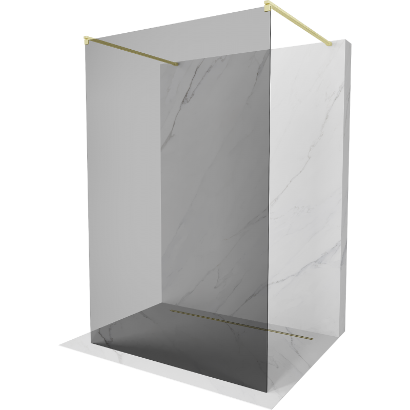 Mexen Kioto volně stojící sprchová stěna 110 x 200 cm, grafitová 8 mm, zlato kartáčované - 800-110-002-55-40