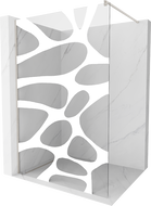 Mexen Kioto sprchová stěna Walk-in 80 x 200 cm, bílá vlna 8 mm, kartáčovaný nikl - 800-080-101-97-97
