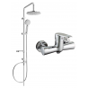 Mexen Carl nástěnná sprchová sada s dešťovou hlavicí a sprchovou baterií Kama, chrom - 72540240-00