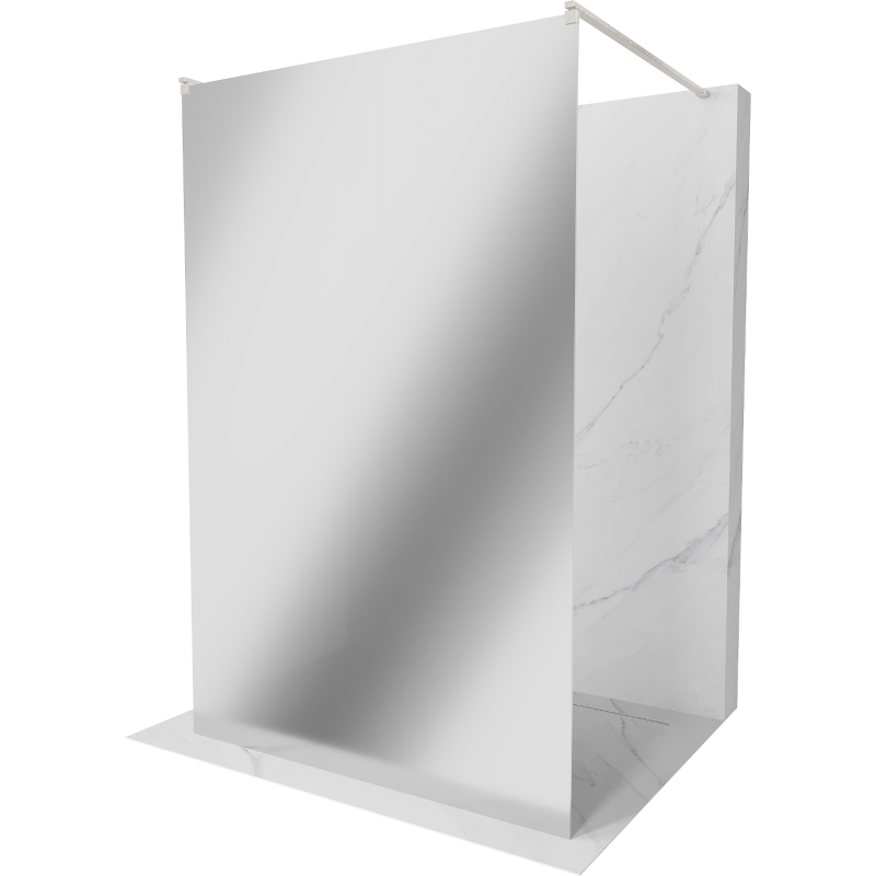 Mexen Kioto samostatně stojící sprchová stěna 100 x 200 cm, zrcadlo 8 mm, kartáčovaný nikl - 800-100-002-97-50