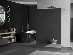 Mexen Kioto sprchová stěna volně stojící 100 x 200 cm, zrcadlo 8 mm, kartáčovaná měď - 800-100-002-65-50