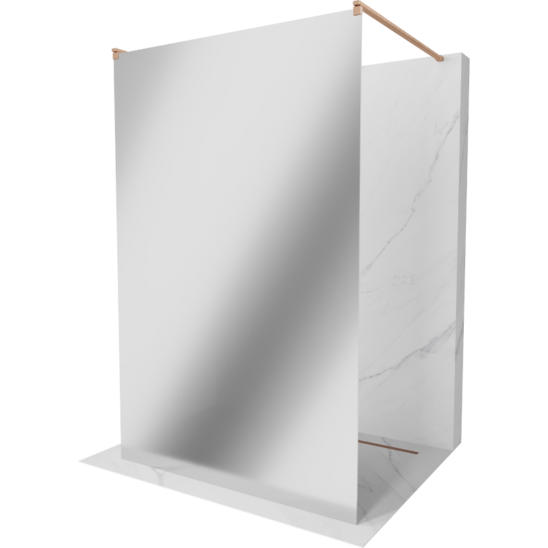 Mexen Kioto volně stojící sprchová stěna 110 x 200 cm, zrcadlo 8 mm, kartáčovaná měď - 800-110-002-65-50