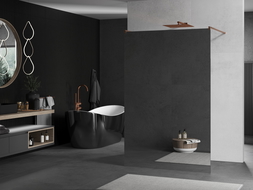 Mexen Kioto volně stojící sprchová stěna 120 x 200 cm, zrcadlo 8 mm, kartáčovaná měď - 800-120-002-65-50