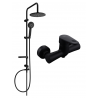 Mexen Carl nástěnná sprchová sada s dešťovou sprchou a sprchovou baterií Kama, černá - 72540240-70