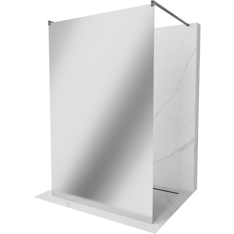 Mexen Kioto volně stojící sprchová zástěna 110 x 200 cm, zrcadlo 8 mm, kartáčovaná gun gray - 800-110-002-66-50