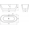 Mexen Eos volně stojící vana 170 x 75 cm, bílá, bílý přepad - 52471707500-20