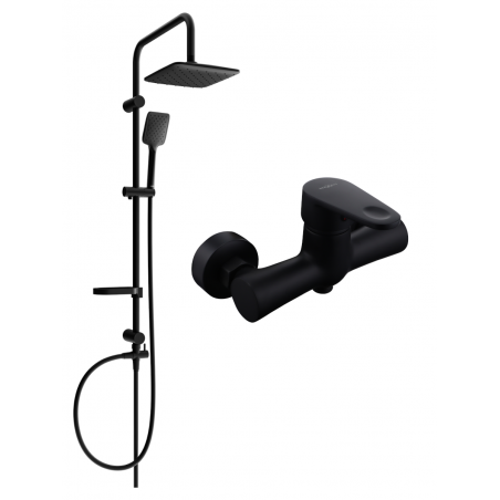 Mexen Sven nástěnný sprchový set s dešťovou sprchou a sprchovou baterií Kama, černý - 72540262-70