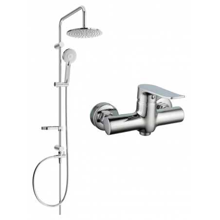 Mexen Carl nástěnná sprchová sada s dešťovou sprchou a sprchovou baterií Pecos, chrom - 72740240-00