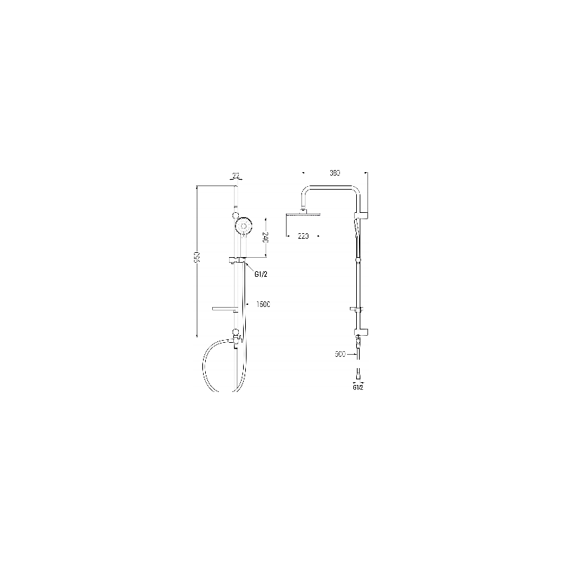Mexen Carl nástěnná sprchová sada s dešťovou sprchou a sprchovou baterií Pecos, chrom - 72740240-00