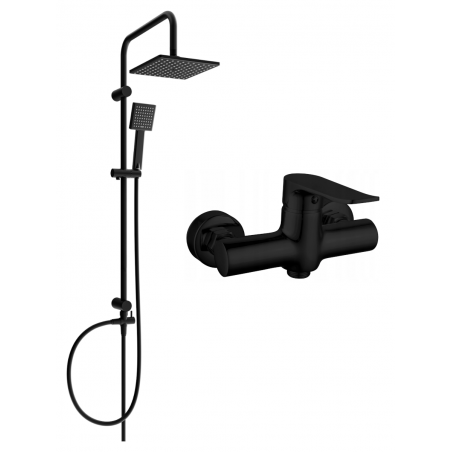 Mexen Tord povrchová sprchová sada s dešťovou sprchou a sprchovou baterií Pecos, černá - 72740200-70